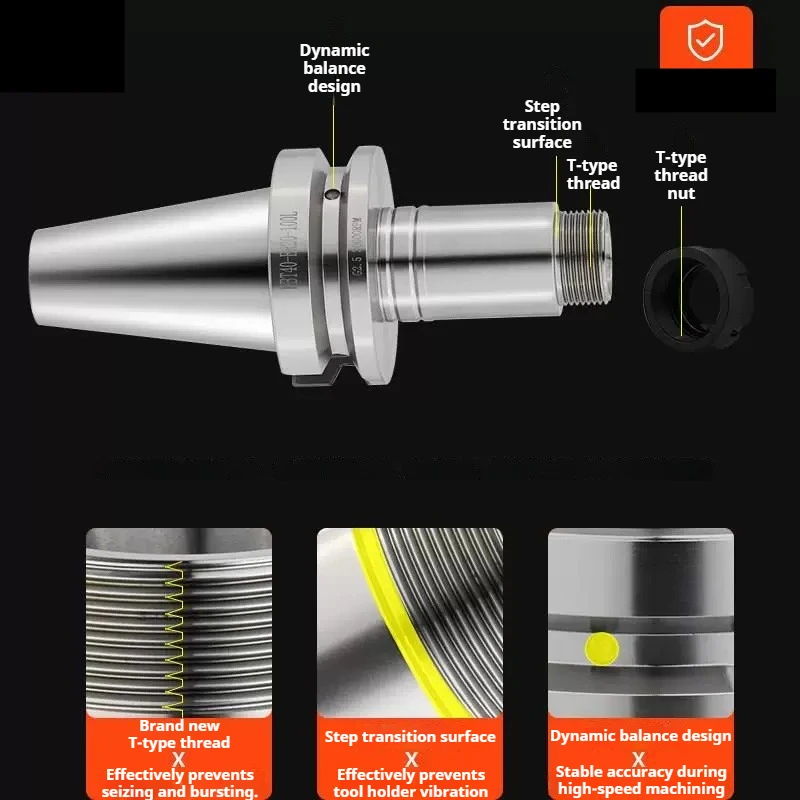 BBT30 BBT40 CNC Lathe Machining Tool holderER16 ER20 ER25 ER32 High Precision 0.002 Collet Spindle Dynamic balance G2.5 30000rpm