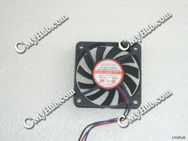 For EVERCOOL EC6010HH12CA DC12V 0.22A 6010 6CM 60MM 60X60X10MM 3pin Cooling Fan EC6010HH12CA