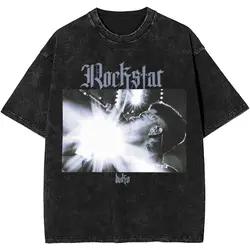 Rockstar Duki Singer Rap Music Washed T Shirts Streetwear Hip Hop Novelty T-Shirt Tee Shirt Men Women 100% Cotton Harajuku