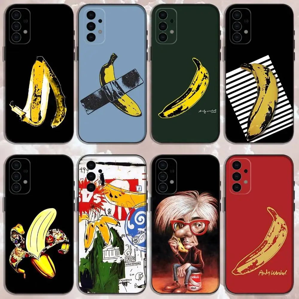 

A-Andy W-Warhol Art Banana Phone Case For Samsung Galaxy A73,31,32,72,41,53,52,71,22,5G,Note,J7,8,9 Soft Black Cover