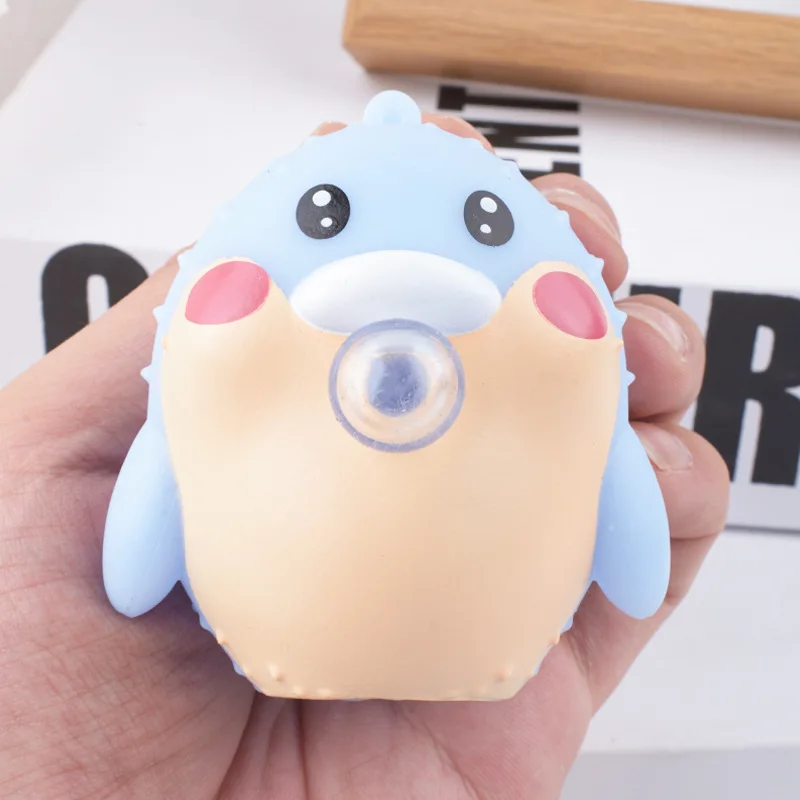Cute Penguin Animal Spit Bubble Squeeze Toys Soft Pinch Anti-Stress Ball Toys Stress Relief Vent Funny Penguin Toys Kids Gift