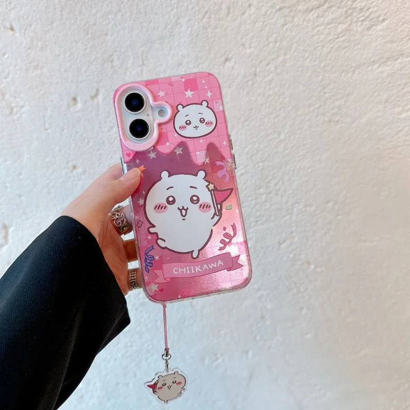 Anime Chiikawa Phone Case Hachiware for Iphone17 16 15 14 13 Protective Shell with Accessories PVC Material Lovable Cartoon 2026