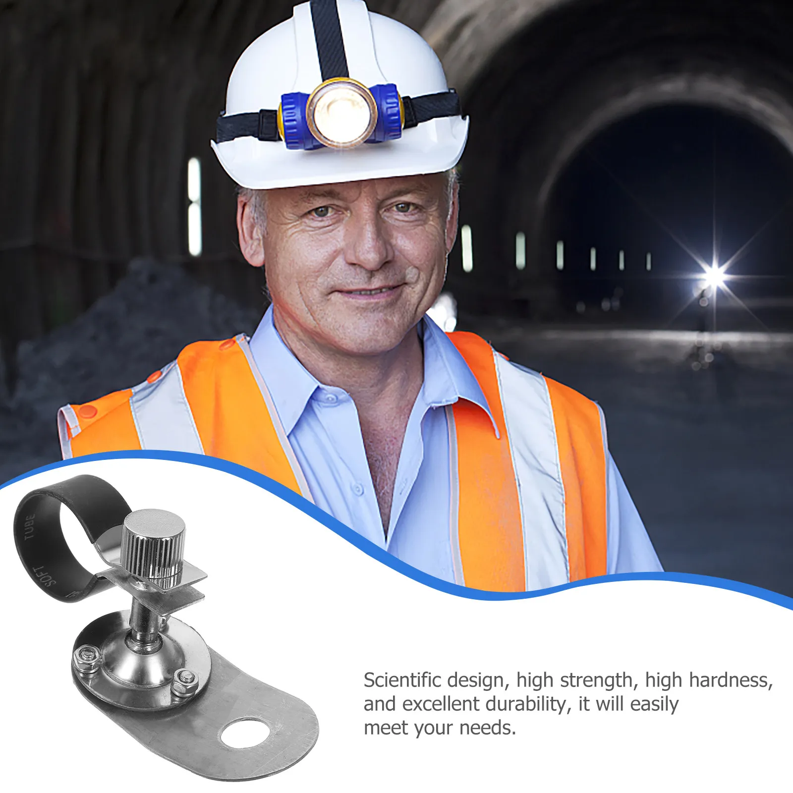 Hard Hat Light Clip Hardhat Accessory Secure Flashlight Holder Easy Install for Safety Use Hard Hat Light Clip