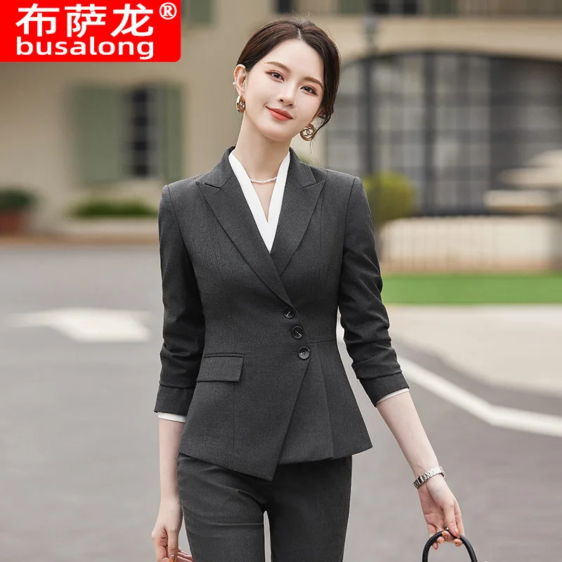 High-Grade Business Suit Women's Formal Wear2024Spring and Autumn Business Slim-Fitting Suit Hotel Manager Work Clothes