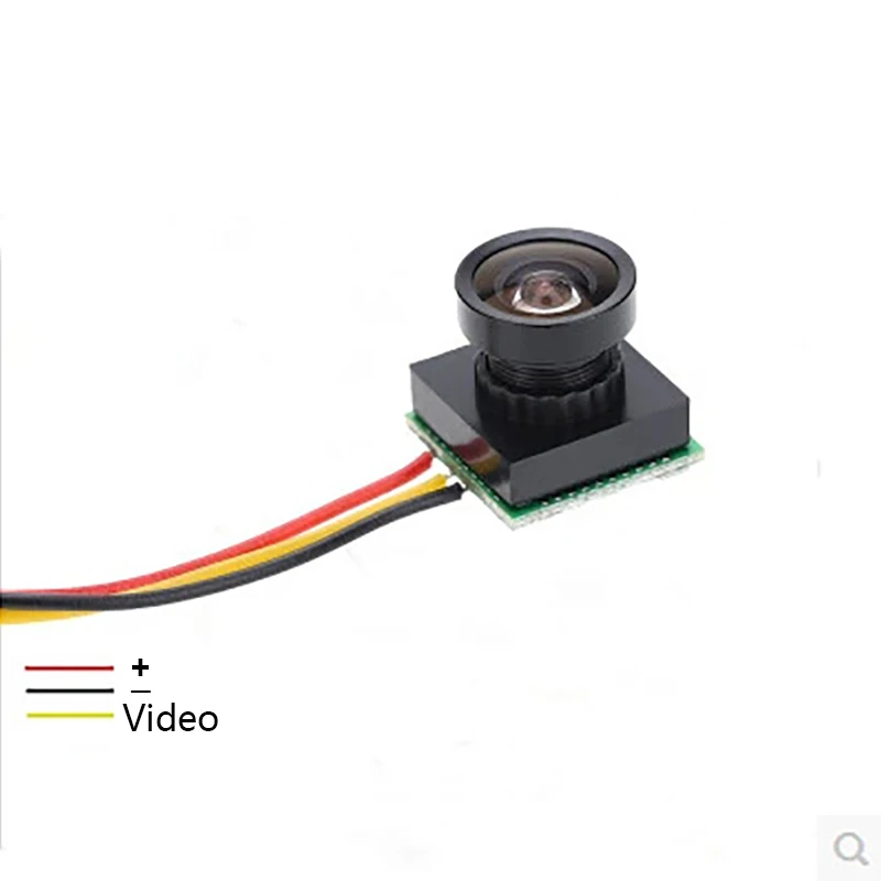 Mini FPV kamera CMOS 600TVL 170 degre renkli video ile ses RC Drone araba Quadcopter için