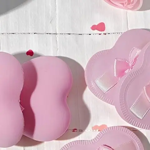 2/5 قطعة القلب القوس ماكياج مسحوق نفث التي يمكن استخدامها في مجموعات الجافة والرطبة القطن الحلوى وسادة هوائية مسحوق نفخة #1