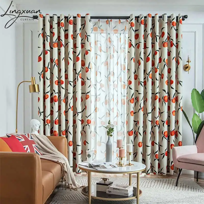 Pastoral Printed Blackout Curtains for Living Room Thick Floral Curtain For Bedroom Window Cloth Kitchen Drape Blinds Home Room