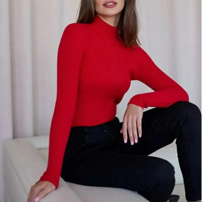 Women's Basic Knit High-Neck Sweater (CL) - alternate angle
