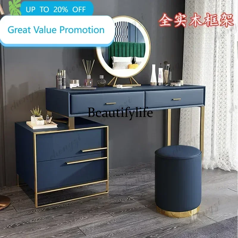 JJCC  Headdresses Modern Luxury Illuminated Makeup Dressing Table Drawers For Clothes Dressing Table With Mirror Bedroom
