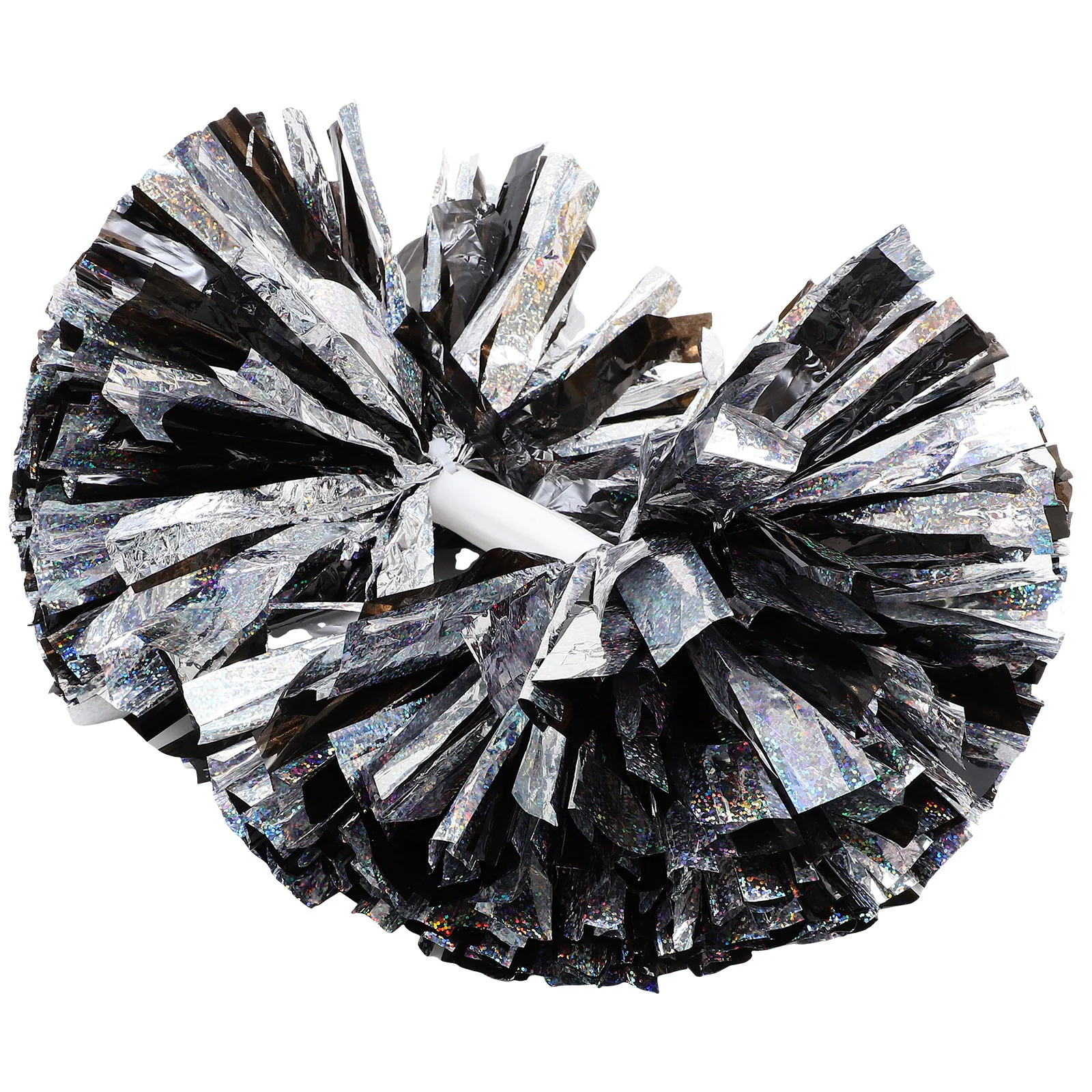 Cheer Pompoms With Stick Reusable Lightweight Shiny Cheerleading Props For Sports Dance Festival Gymnastics Team