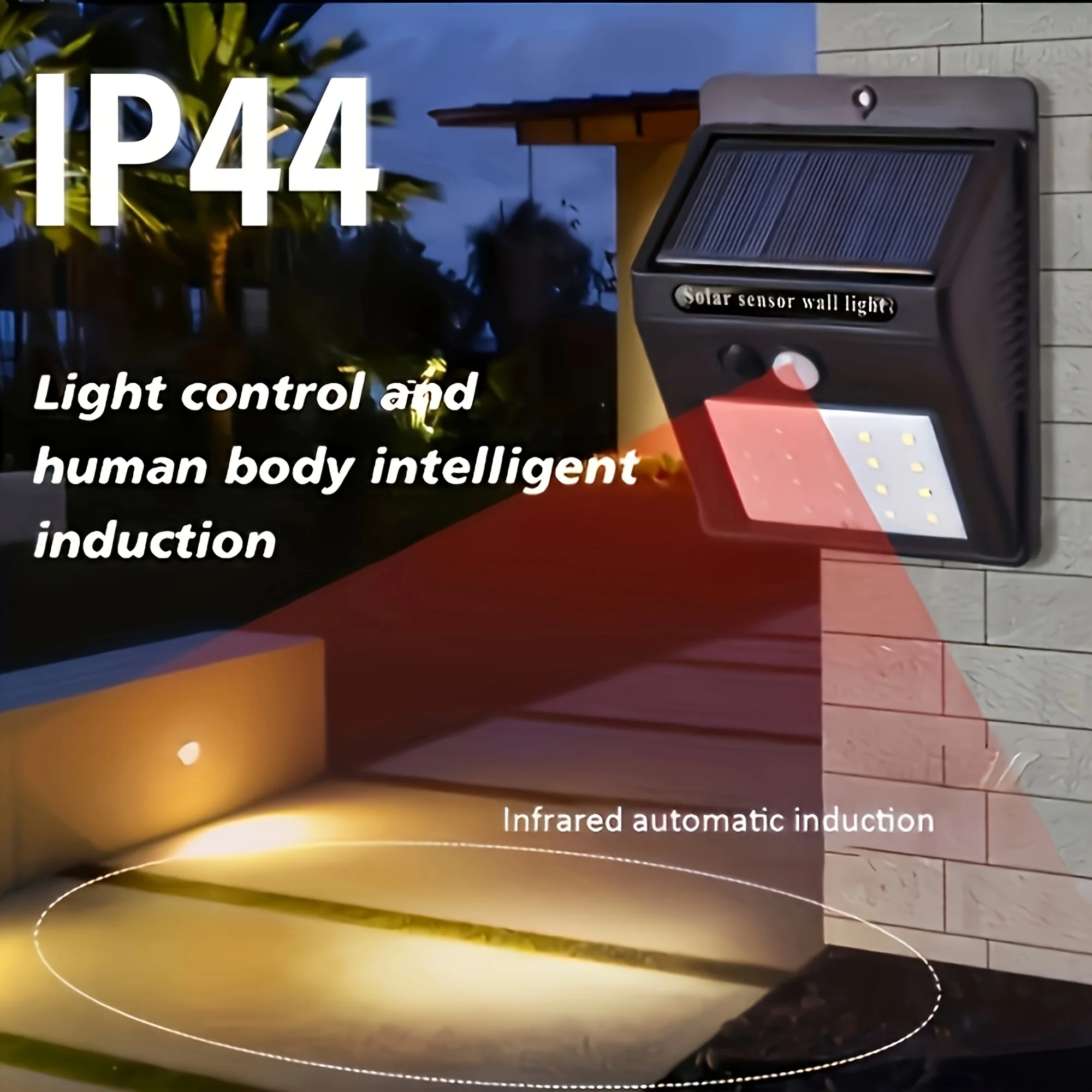 1/2/4pcs Outdoor Solar Lights 20 LEDs 3 Lighting Mode Solar Floodlight with Motion Sensor Solar Wall Light for Yard Fence Garage