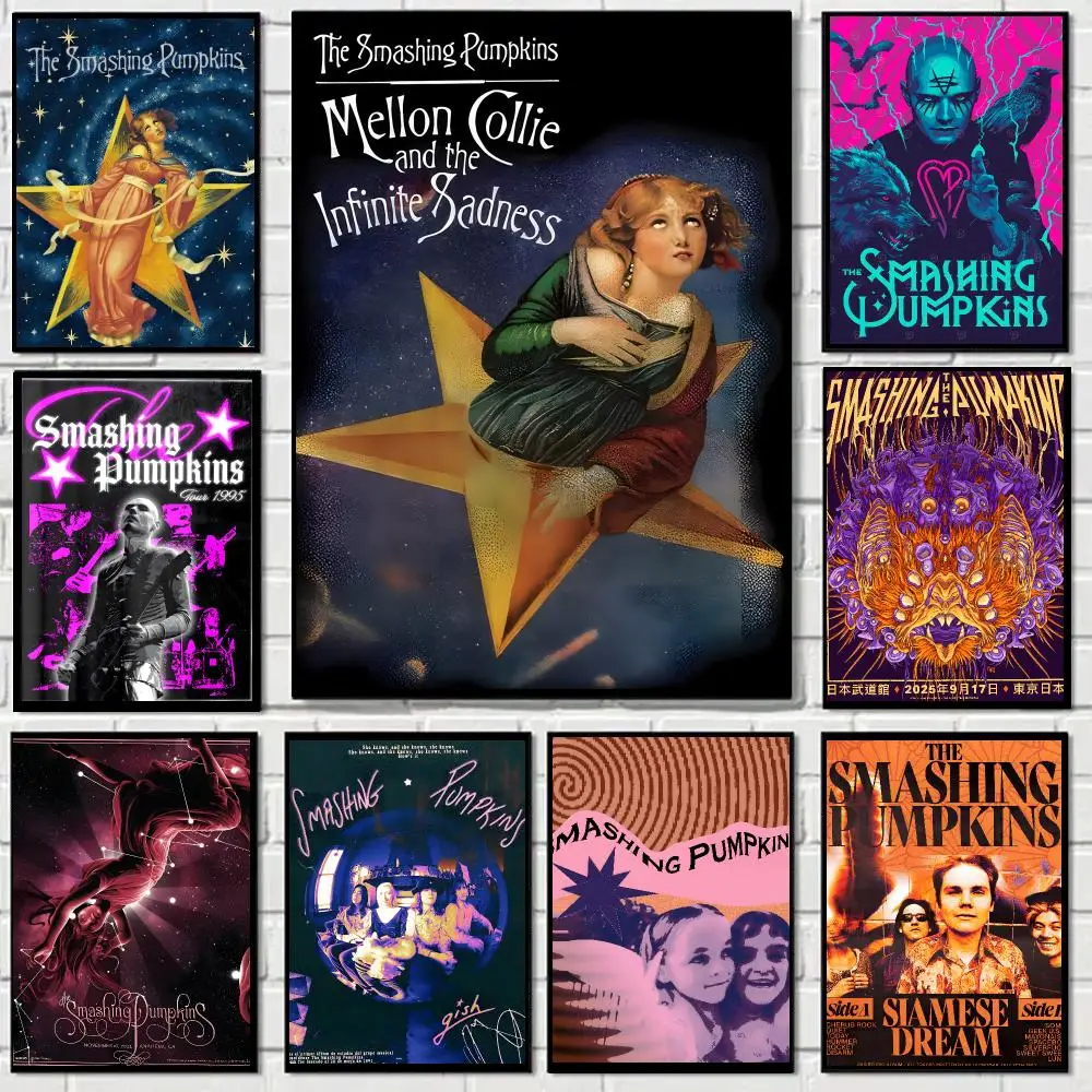 The Smashing Pumpkins Band Alternative Rock Poster Self-adhesive Advanced Aesthetic Printing Paper Wall Living Room Home Decor