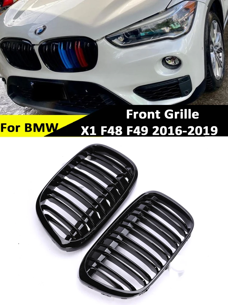 

Carbon Fiber Grille Front Air Bumper Kindey Double Single Line 3-color Grill Styling Parts for BMW X1 F48 F49 2016-2019 XDrive