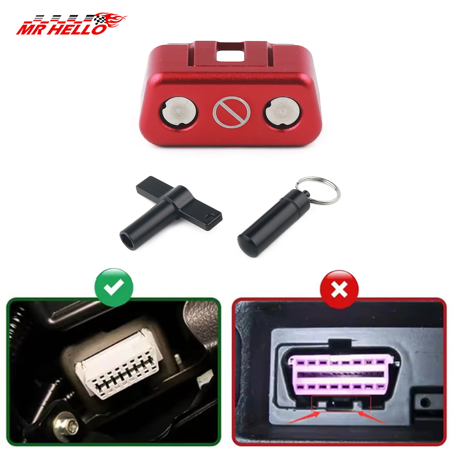 OBD2 Lock Aluminum Alloy Material OBDII Socket Locking Device Vehicle OBD Port Protection Cover