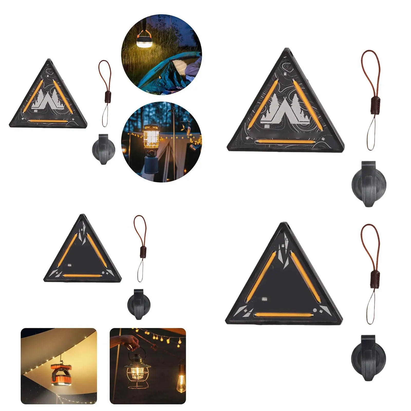 Mini Warning Light Compact with 4 Modes Rechargeable Triangle Sign for Security Outdoor Backpacking Night Running Emergency