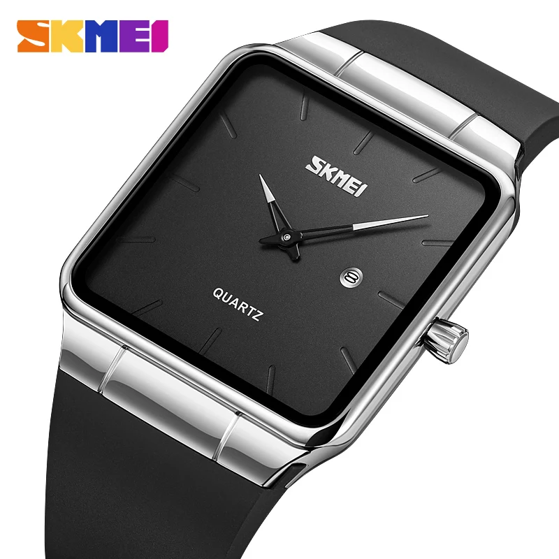 Reloj SKMEI 1961 para hombre, moderno, impermeable, sencillo, cuadrado, con calendario, reloj masculino de lujo, reloj deportivo de cuarzo para hombre.