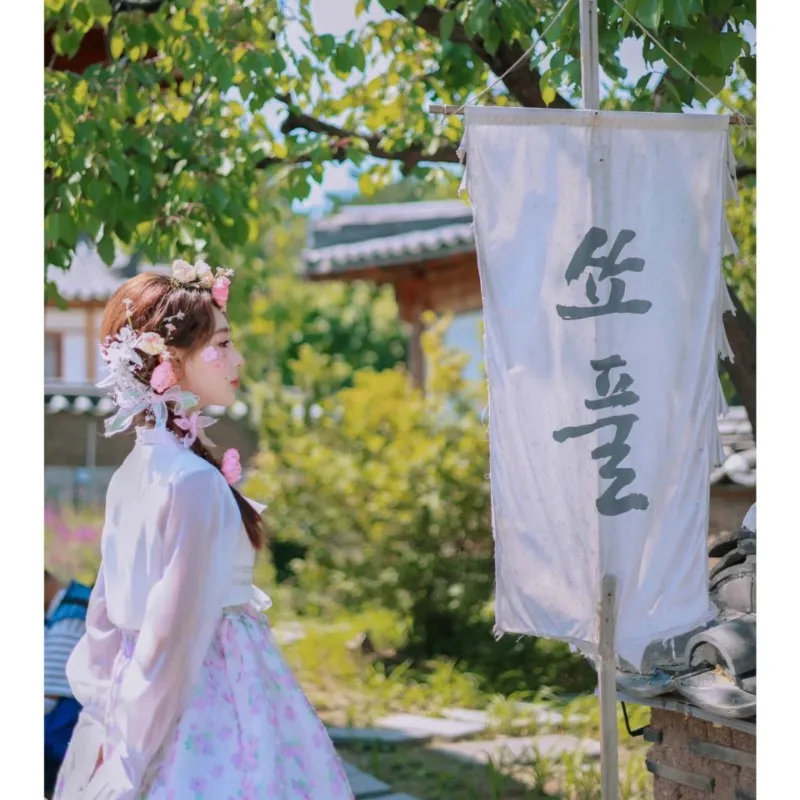 Hanbok Yanji-vestido Floral para mujer, ropa coreana, sesión de viaje, actuación diaria, nuevo