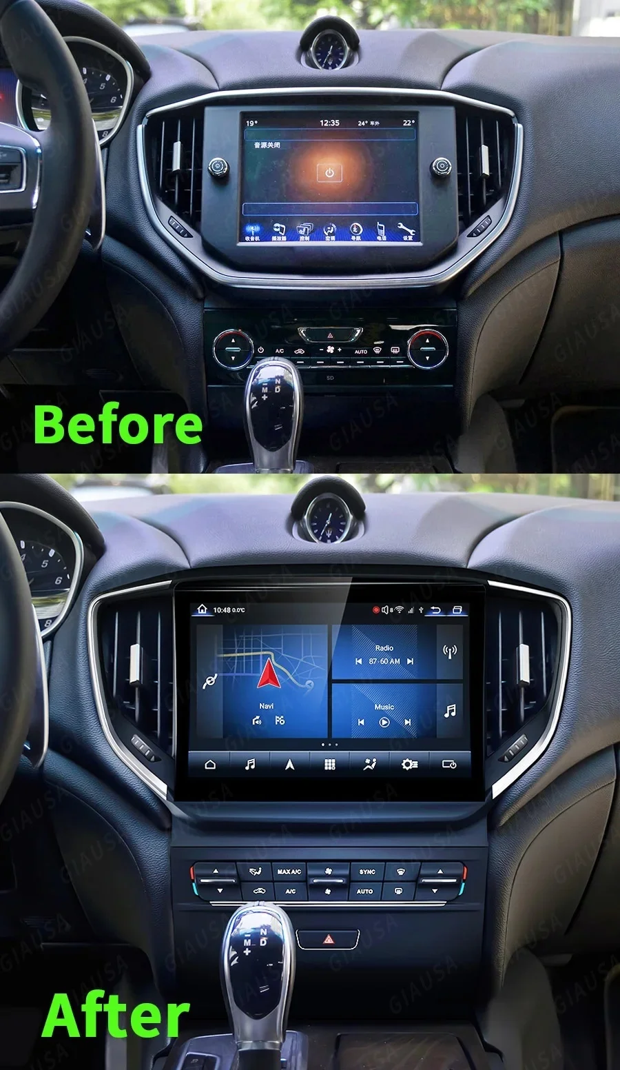 راديو السيارة لمازيراتي جيبلي 2013-2016 أندرويد السيارات Carplay الملاحة مشغل وسائط متعددة ستيريو رئيس وحدة شاشة تعمل باللمس واي فاي #2