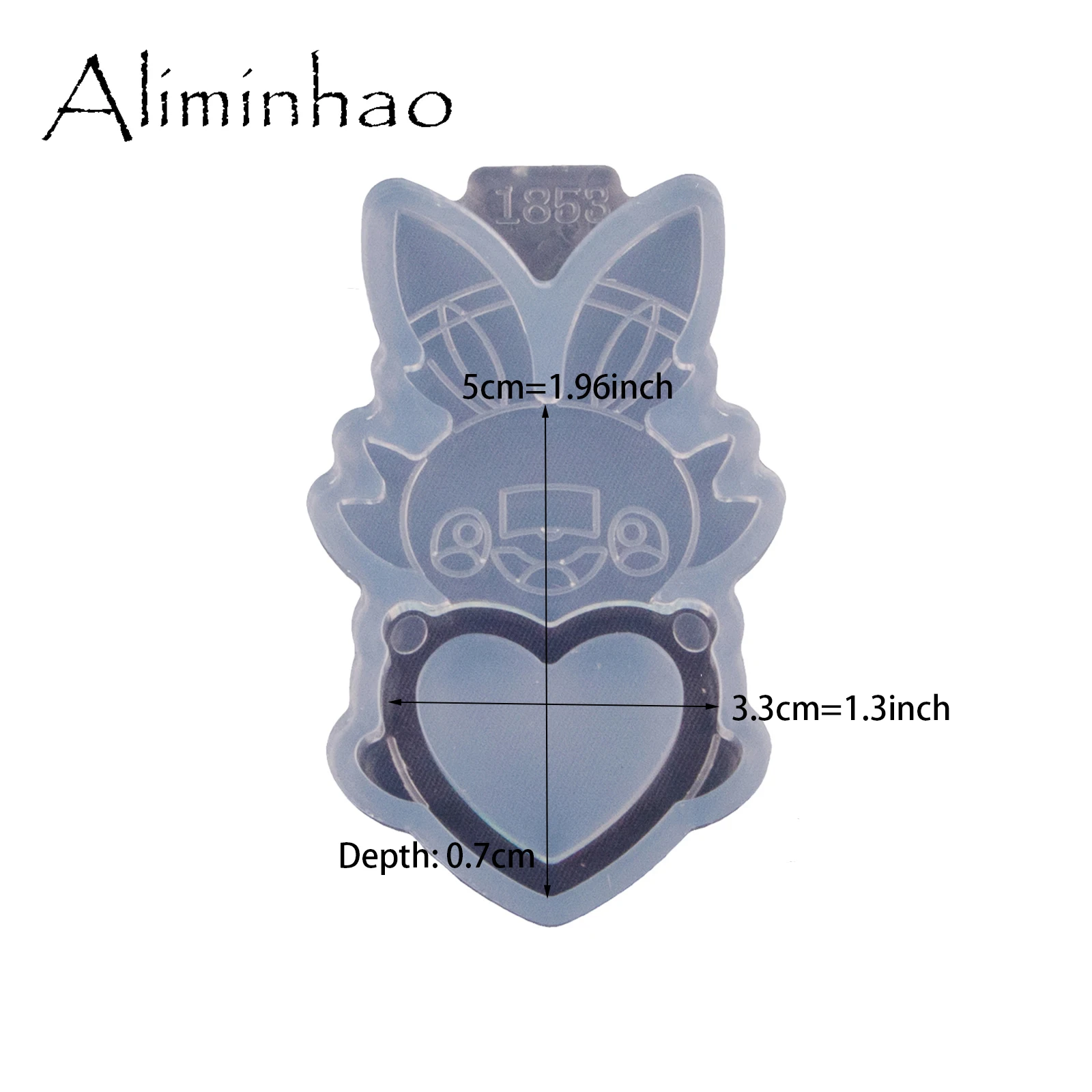 DY1853 Anime Animal with Heart Resin Shaker Molds Jewellery DIY Keychain Making Pendant Casting Mold