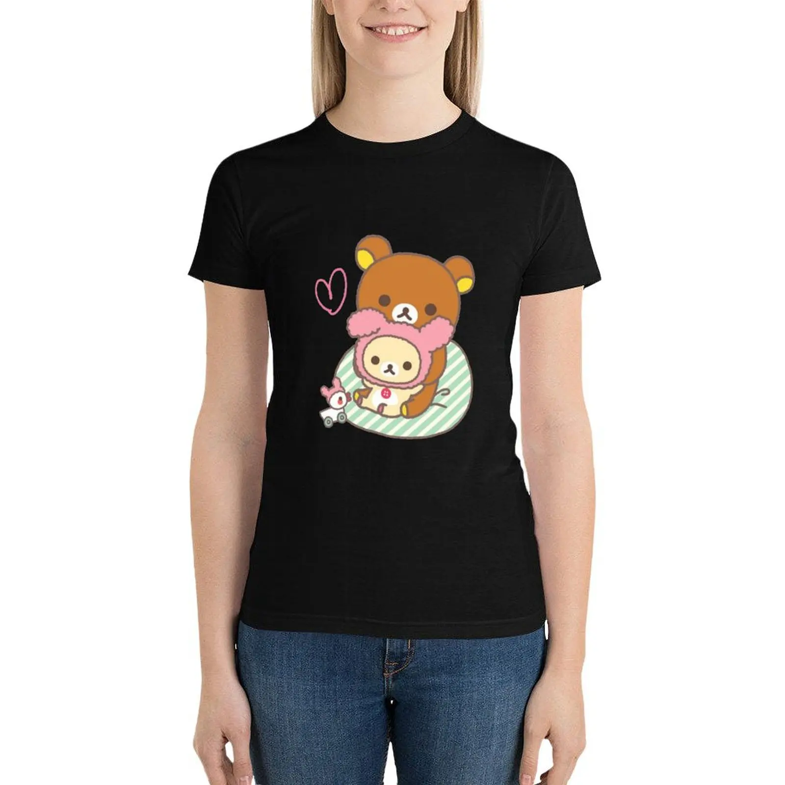 

Cute rilakkuma and korilakkuma T-Shirt summer top kawaii clothes Female clothing aesthetic clothes spring clothes Women 2024