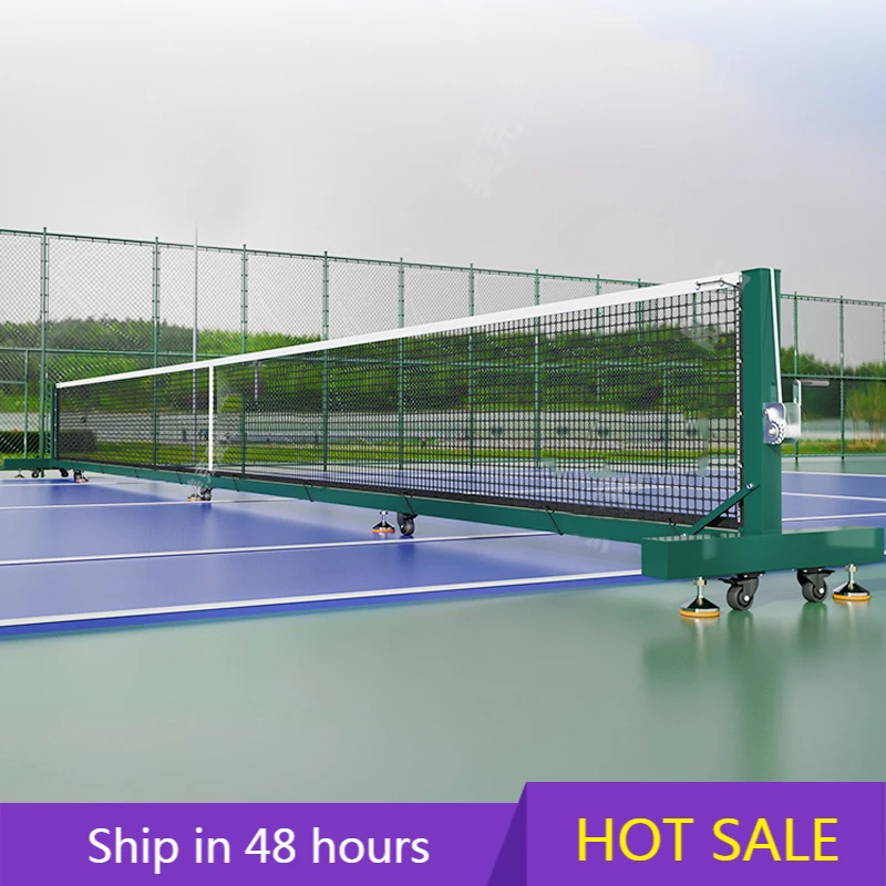 

YTYIN Portable Steel Tennis Net Stand with Wheels 42ft Standard Match Tennis Net Post for Competition Training for Home Outdoor