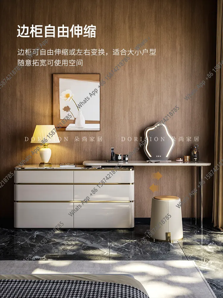 

Italian light luxury dresser, bedroom storage cabinet, chest cabinet integrated, modern simple solid wood makeup table