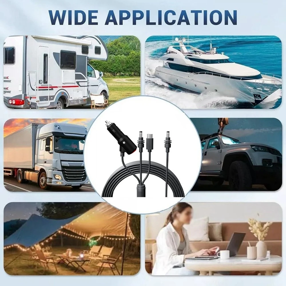 3 in 1 For Starlink Mini USB C/DC Power Cable Cord Waterproof Extension for Starlink Mini Car Cigarette Lighter Plug and DC Male