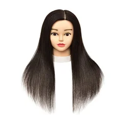 100% Real Human Hair Training Hair Barber Mannequin Head Doll Hair Styling Mannequin Head 12-18 Inch
