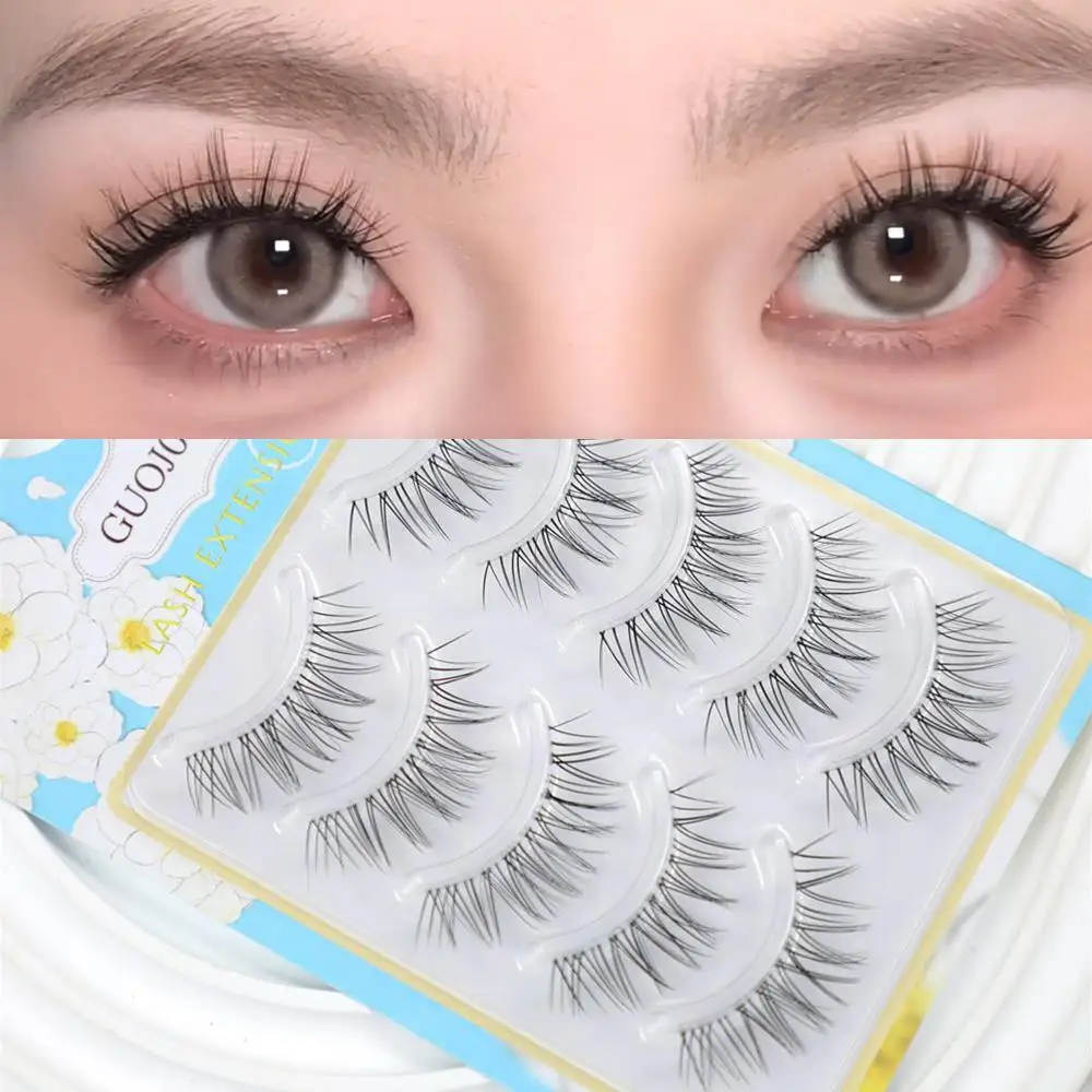 Natural  Little Devil Long Fairy Lash Extension Cute False Eyelashes Cross Curling Big Eyes Wispy Decor Daily Eye Makeup Lash
