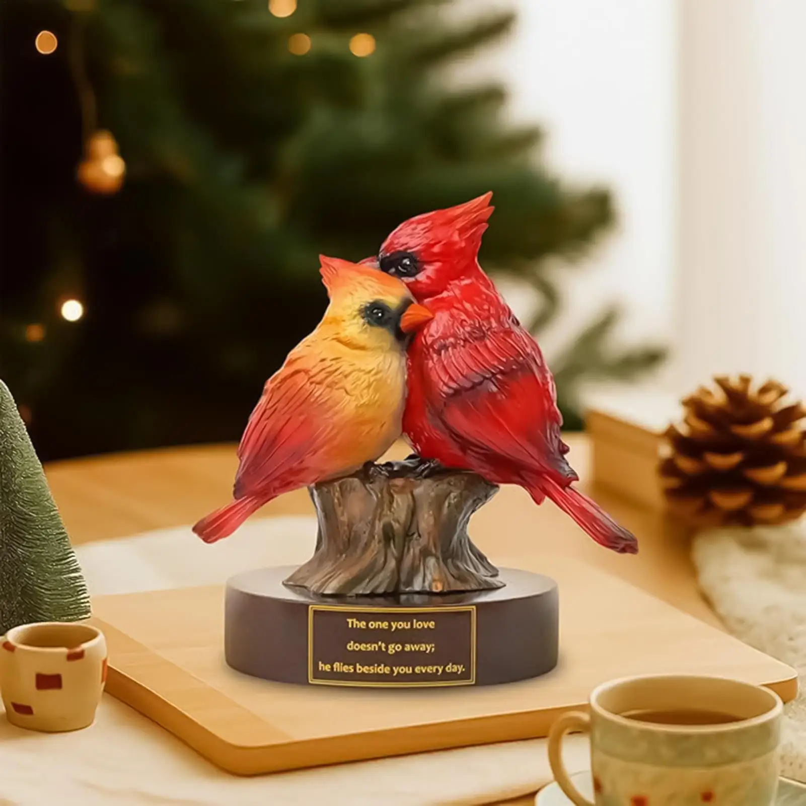 Figura de Pájaro Rojo, Figura de Cardenal Norteamericano, Pájaros Cardenales Artificiales de Resina, Manualidades de Pájaros Rojos, Regalo de Aniversario de Bodas