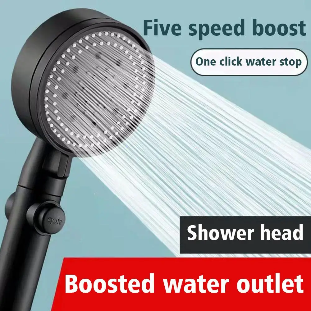 5 Modes Water Saving Spray For Rv Motorhome Nozzle Large Flow High Pressure Shower Silver Massage Rainfall Pressurized O4t5