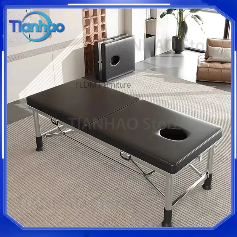 Professional Folding Manicure Bed for Clinic Tanning and Massage Portable Aesthetic Massage Table Salon Furniture for Modern