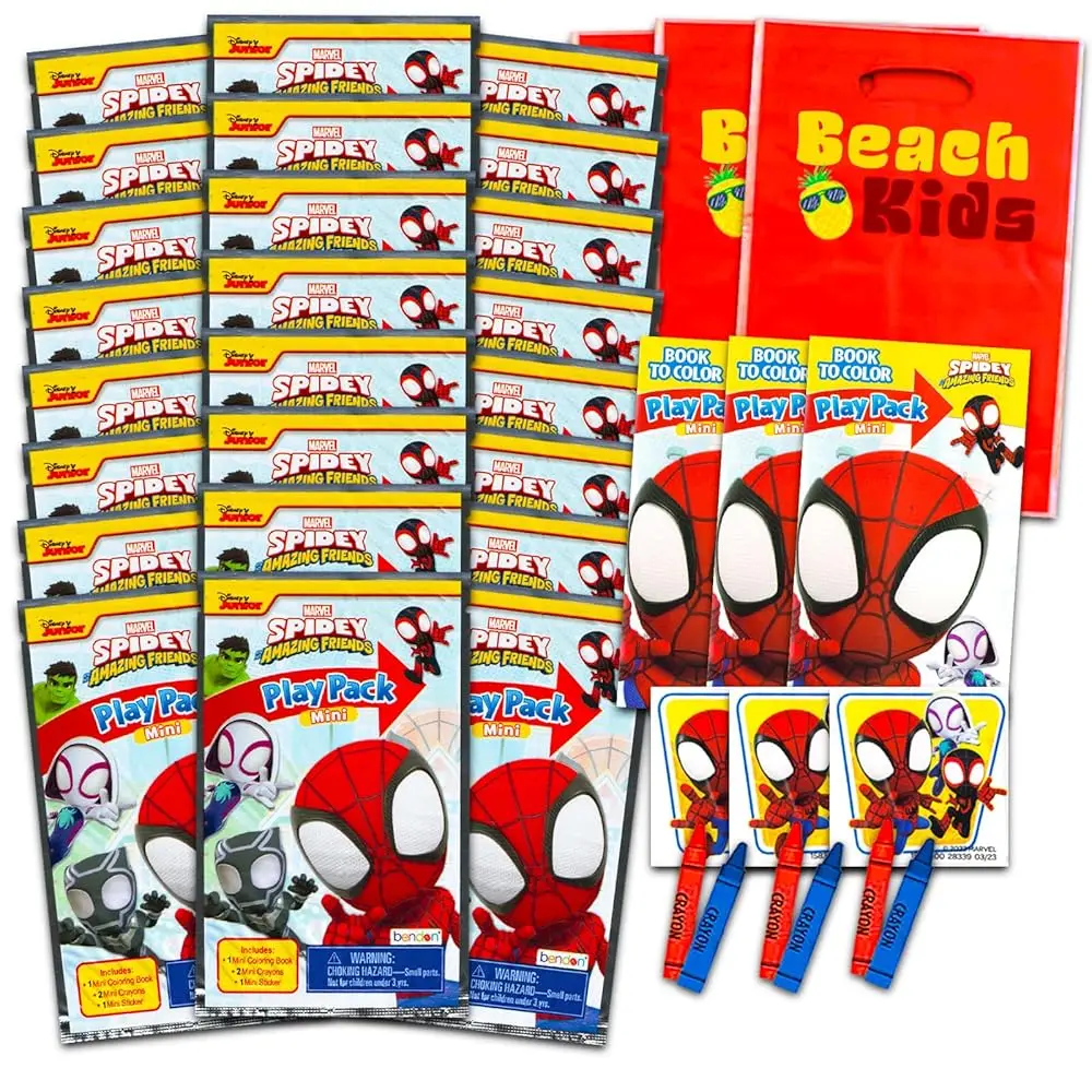 

Набор мини-сувениров Spidey and Friends для детей - комплект из 24 мини-наборов Spidey and Friends для игр и раскрашивания.