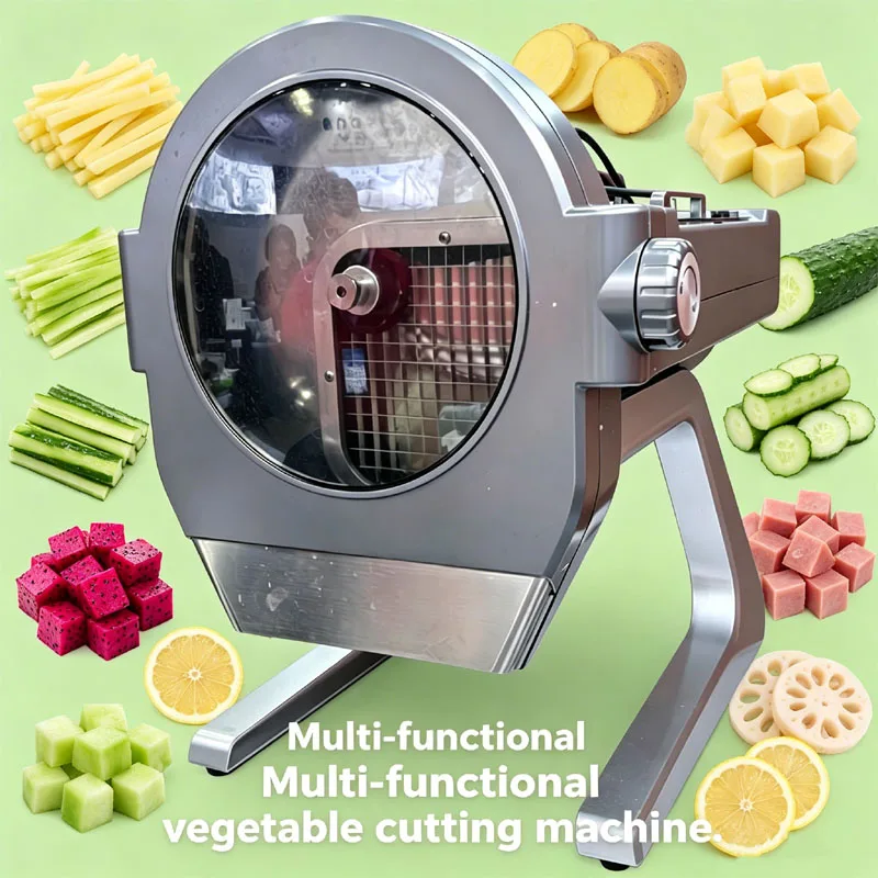 

Commercial Desktop Multifunctional Vegetable Cutter Machine Electric Automatic Operation Cucumber Carrot Shred Dice Slice Machin
