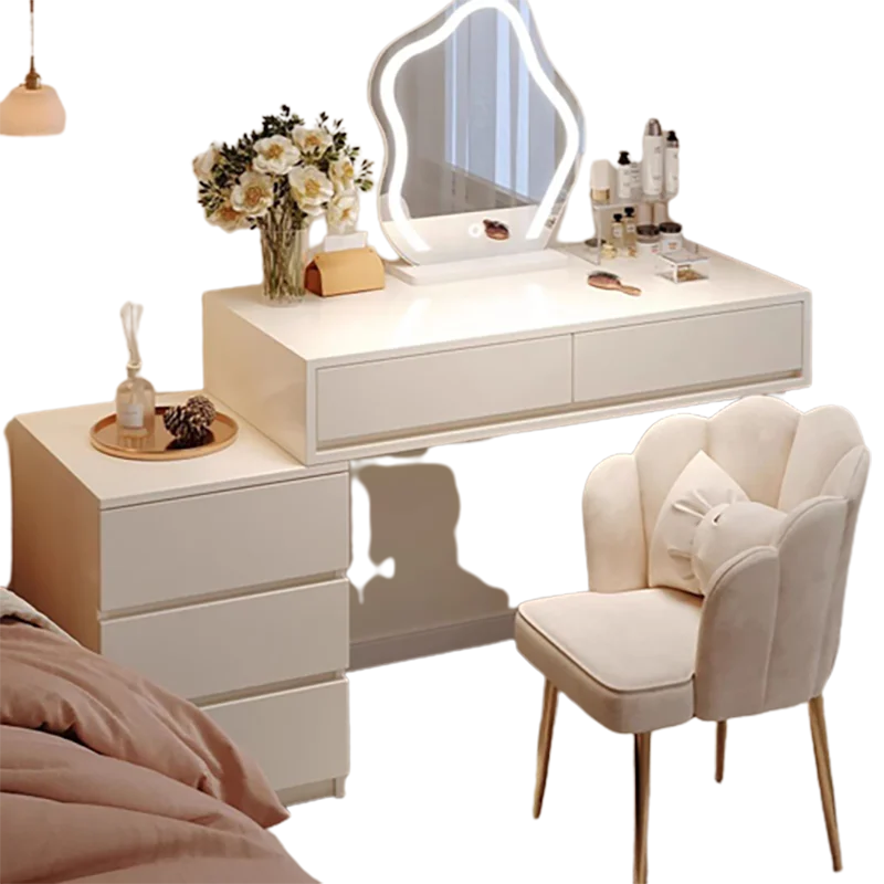 Girls Women Makeup Vanity Table Dresser Stand Drawer Mirror Makeup Table Bedroom Cabinet Coiffeuse De Chambre Home Furniture