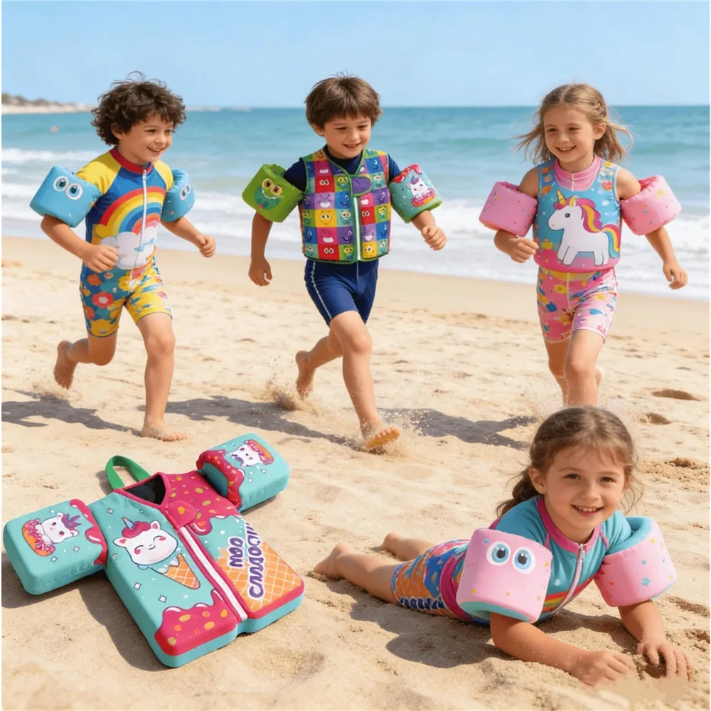 Kids Swimming Vest Unisex Float Jacket with Arm Buoyancy Life Saving Vest Water Safety Swimwear for Boys And Girls view 2
