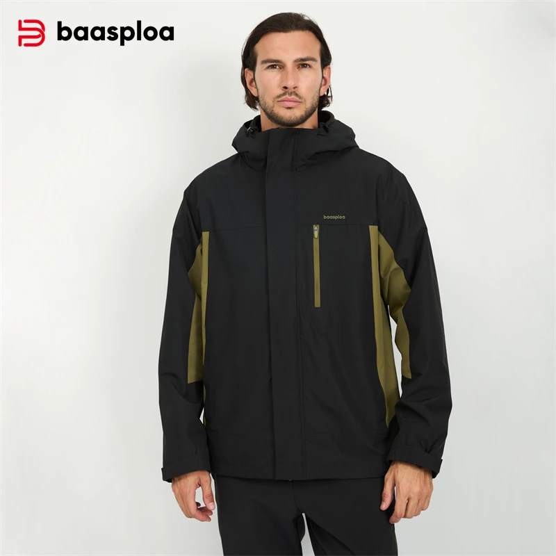 

Baasploa Men New 3-in-1 Jackets Winter Warm Fleece Inner Liner Windproof Coats Male Outdoor Trekking Waterproof Hooded Jackets