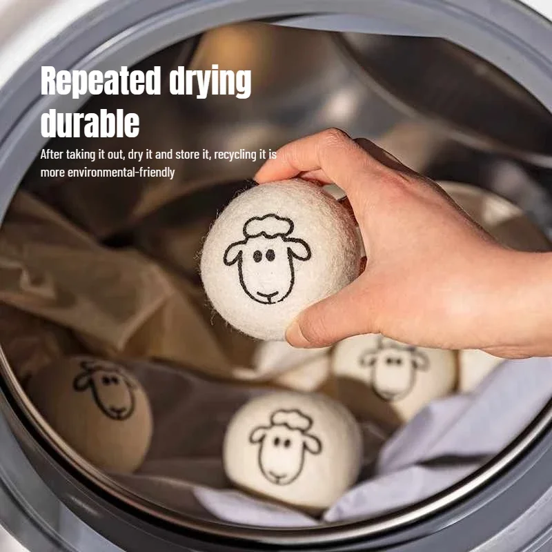 

Набор многоразовых шариков для сушки против морщин, специальные шарики для стирки без запутывания для эффективной предотвращения морщин, шерстяные диски для сушки для
