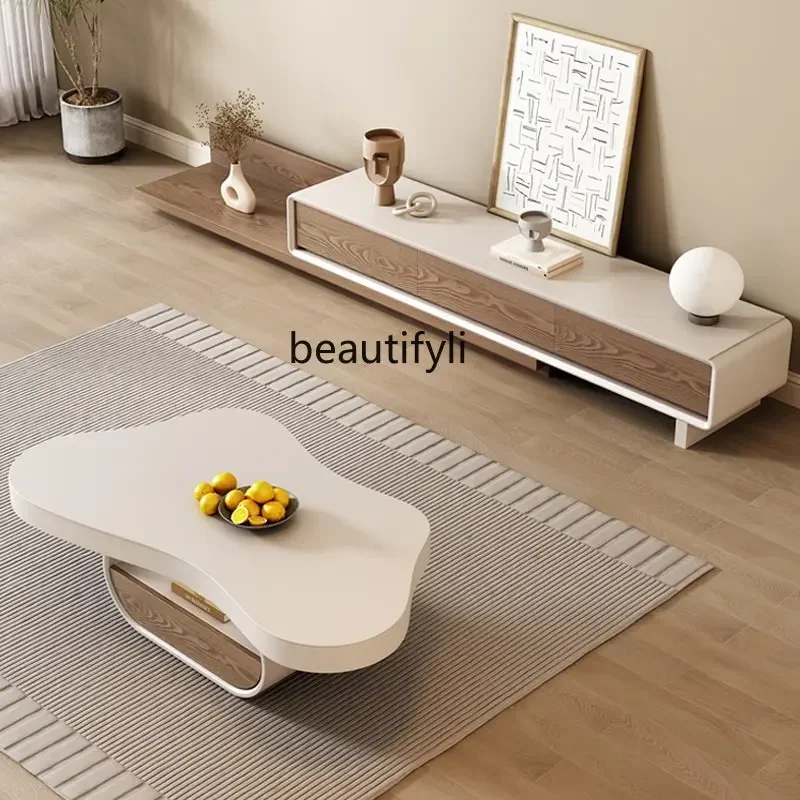 

Cloud Coffee Table Living Room Home Stone Plate Small Apartment Style Italian Minimalist Coffee Table
