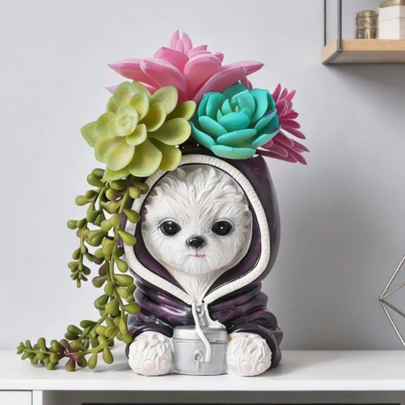 

Горшок для суккулентов в форме мультяшного животного, прекрасный стиль, цветочный горшок из смолы для украшения сада в помещении