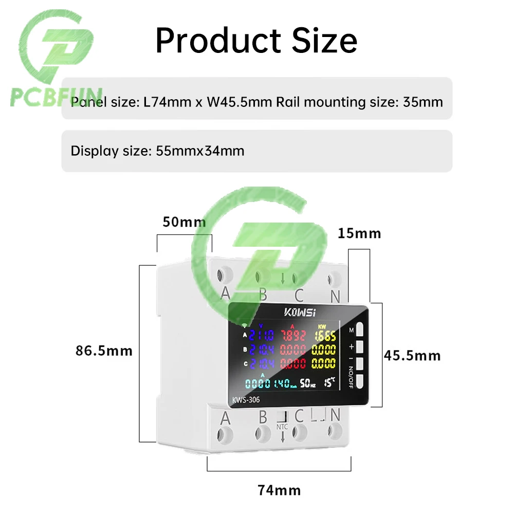AC85-290V 80A Tuya WIFI Smart Leben Spannung Meter KWS-306 KWH Power Energie Meter Stromverbrauch Meter APP Fernbedienung