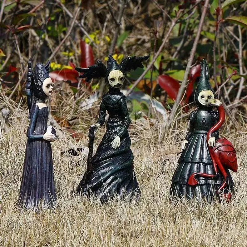 

Halloween Witch Figurine Resin Crafts Statue Creepy Witch Sculptures Garden Decoration For Patio Yard Lawn Porch Home Ornaments