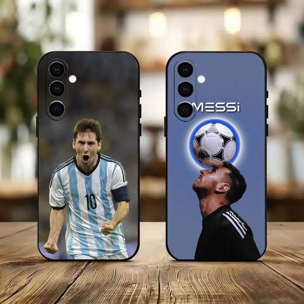 King M-Messi Phone Case Black Silicone Soft For Samsung A73,A72,A71,A70,A53,A52,A51