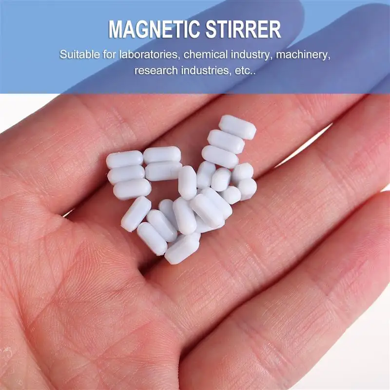 25pcs Stirring Bar Resistant Magnetic Stirrer Rod Magnetic Laboratory Stirrer For Laboratory PTFE Chemical Stirrin