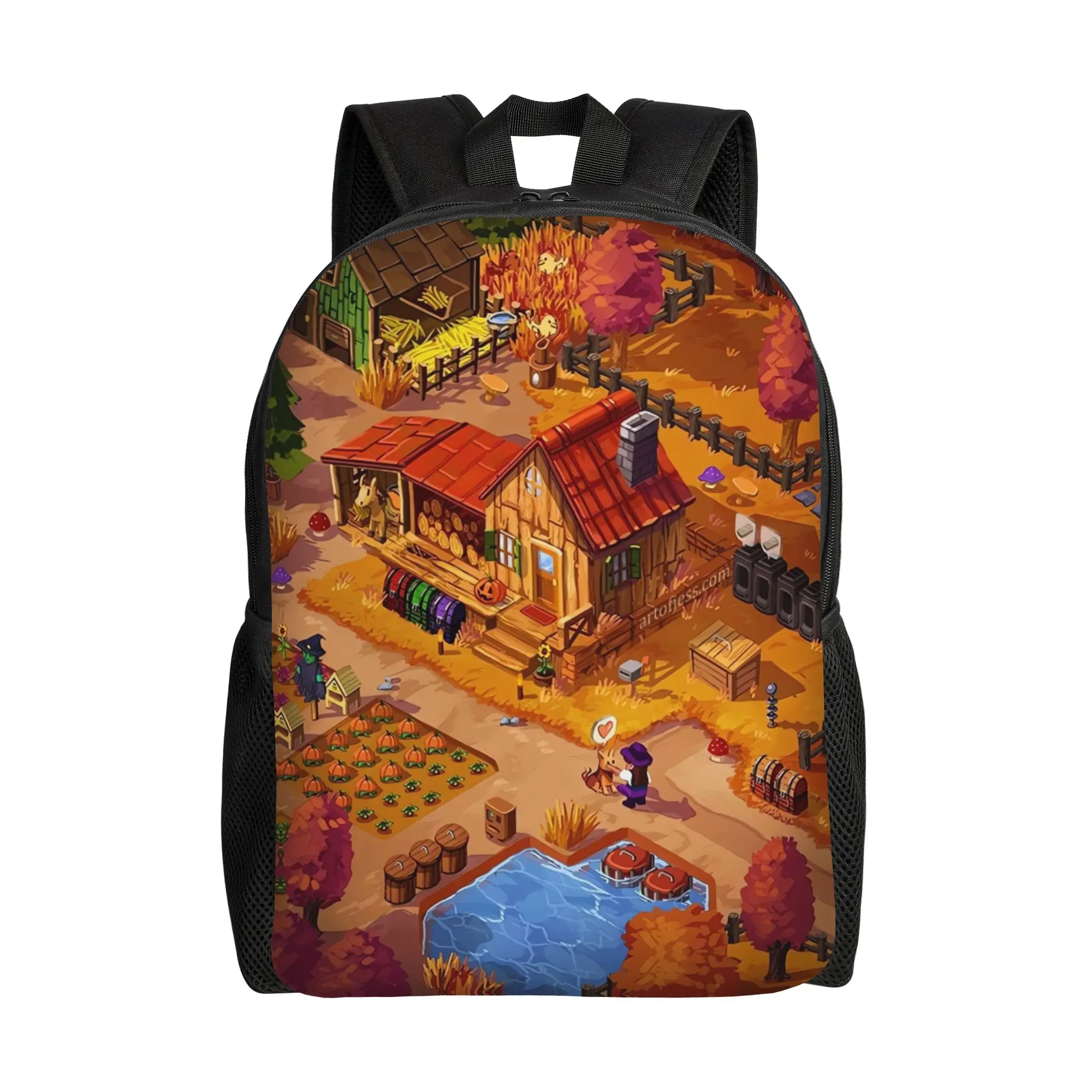 

Рюкзак Stardew Valley Riverside Farm, рюкзаки для тренировок, дизайнерские прочные школьные сумки для женщин и мужчин, красивый рюкзак