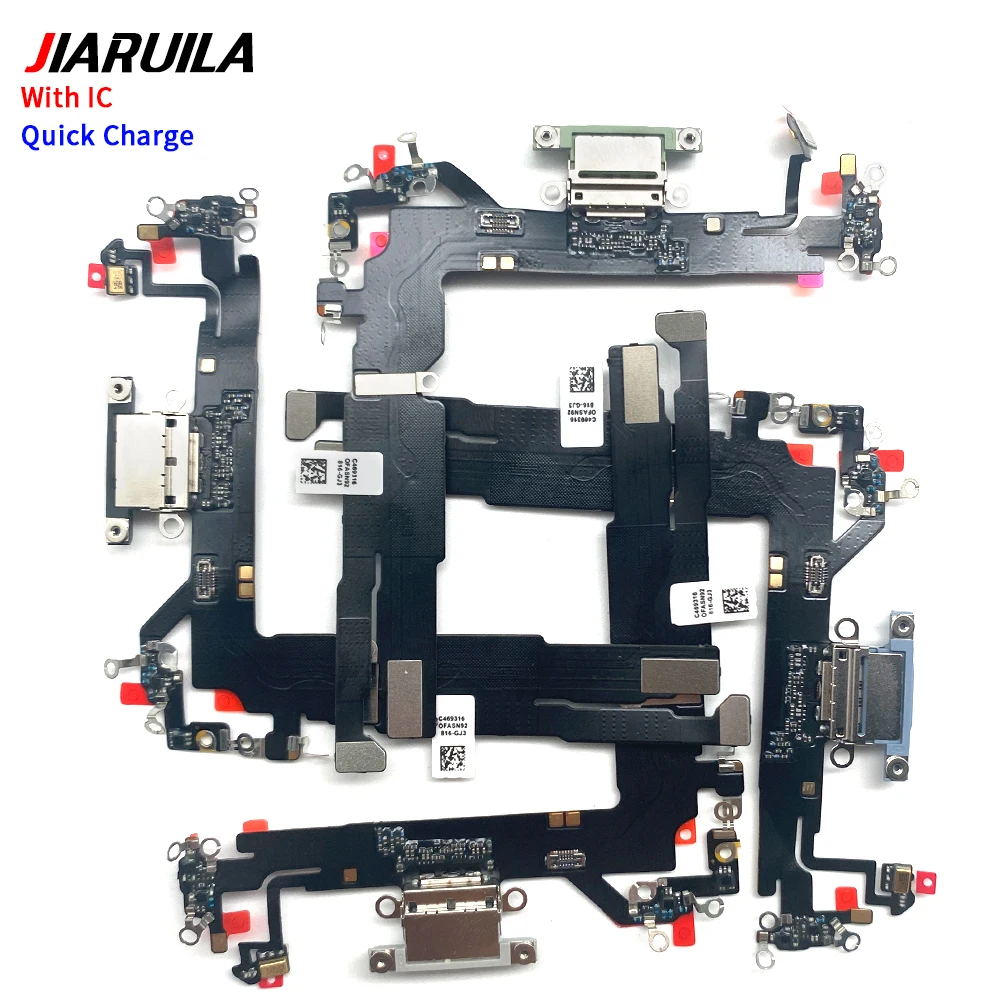 10Pcs/Lot Great USB Port Charger Dock Plug Connector Charging Board FLex Cable Mic Microphone Board For Iphone 16E 17
