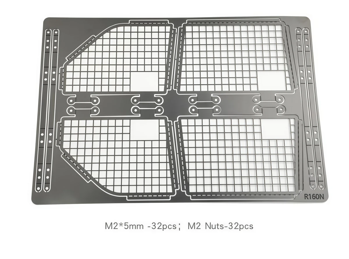 Folding Rear Side Window Net For 1/10 FMS FCX10 LC80 RC Crawler, Flip‑Style Window Protection Mesh Scale Simulation Upgrade Part