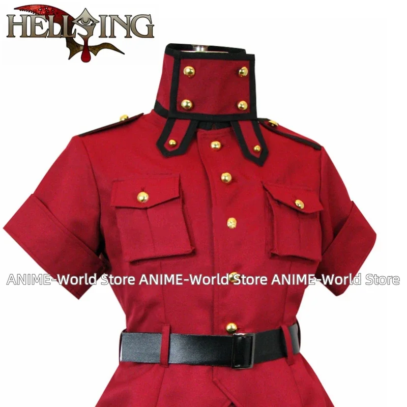 Anime Hellsing Herushingu Seras Victoria Red Cosplay Costume with gloves Custom Made Any Size