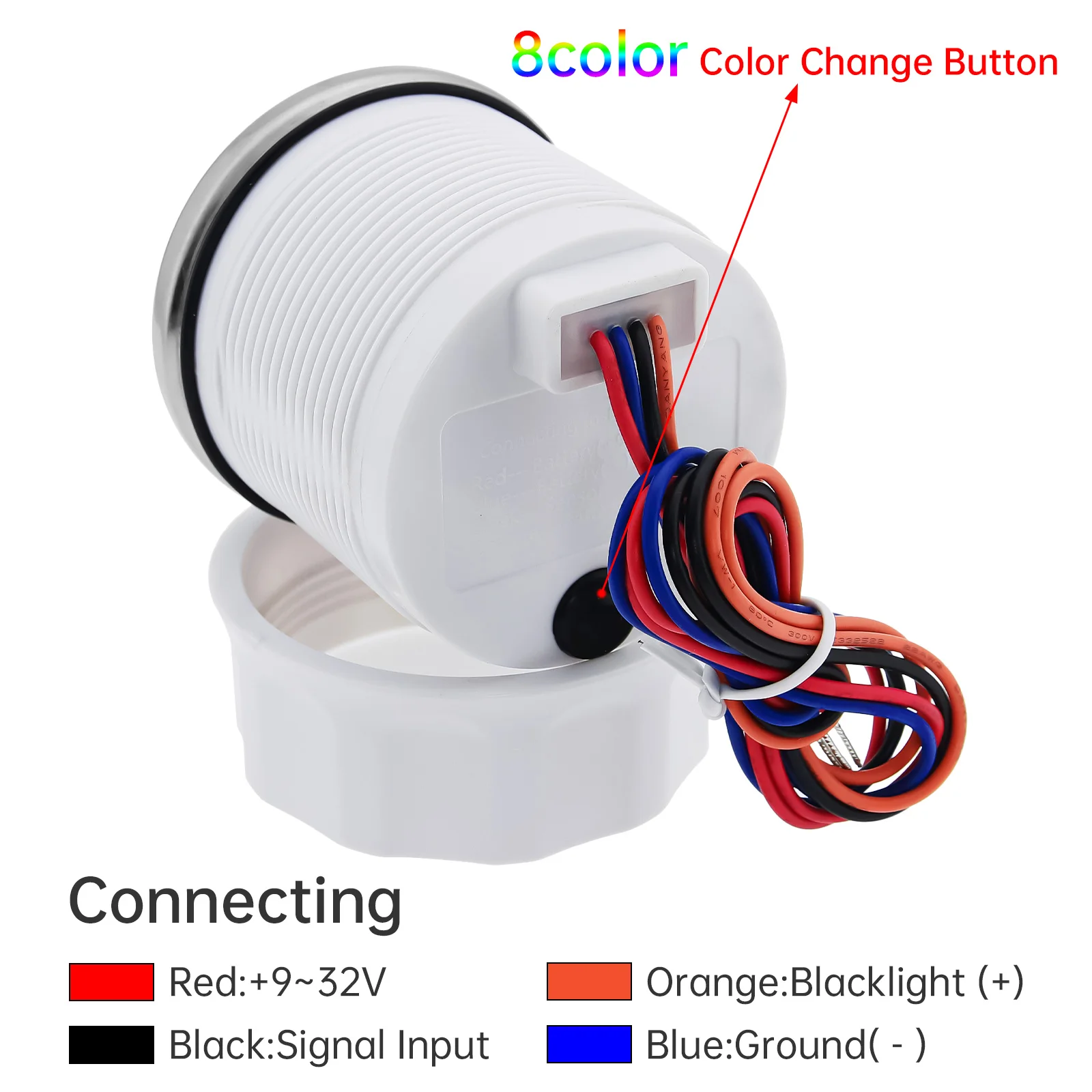 

52mm Fuel Level Gauge Waterproof Auto Car Oil Tank Level Meter Indicator 8-color backlight Digital pointer Fuel Level for Car