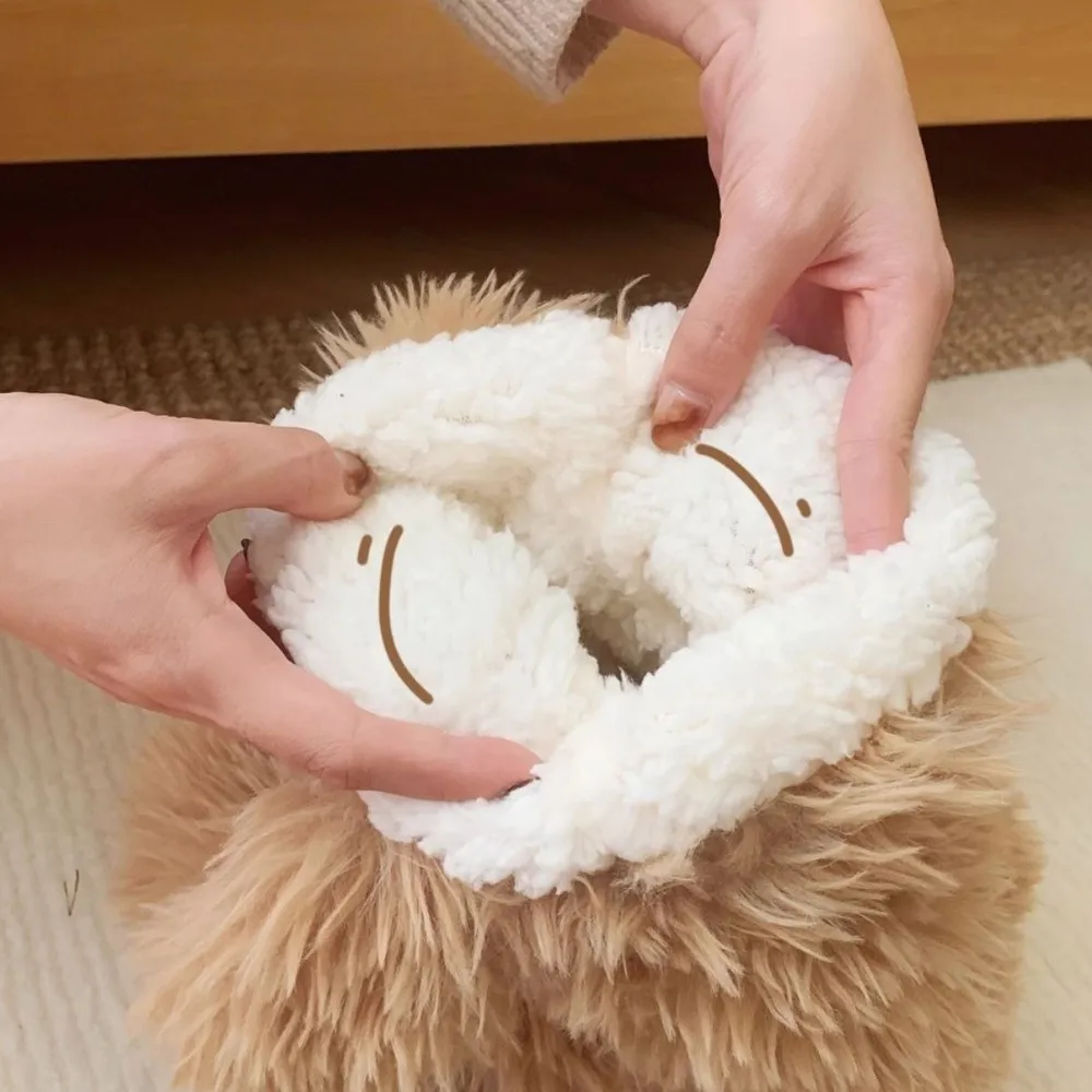 

Kawaii носки-тапочки с большими глазами и ушками щенка, нескользящие носки до середины икры с героями мультфильмов, теплые чулочно-носочные изделия, носки из кораллового флиса для девочек